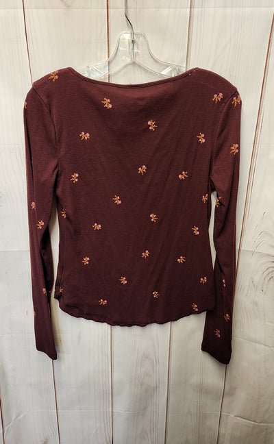 Old Navy Women's Size M Maroon Long Sleeve Top