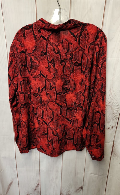 NWT INC Women's Size XL Red Long Sleeve Top