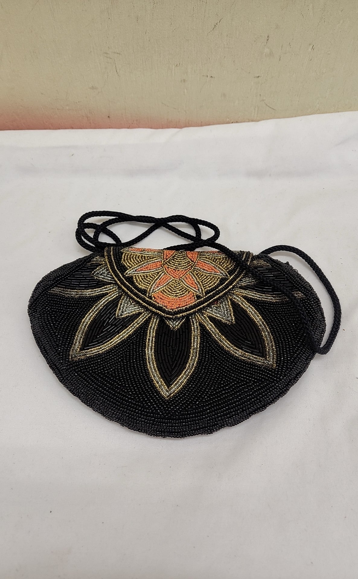 Black Beaded Purse Bag