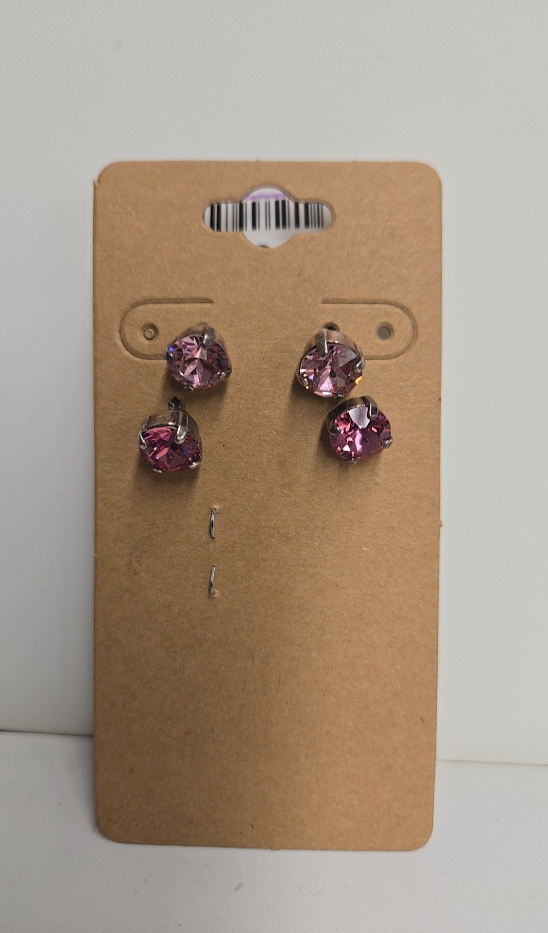 4PCS Pink Rhinsetone Earrings Set