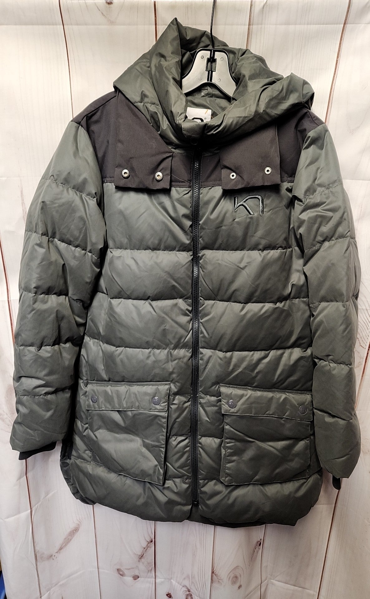 Kari Traa Women's Size L Gray Down Hooded Parka Jacket