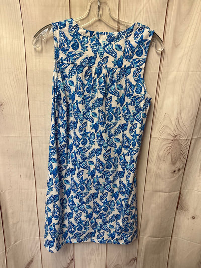 Lilly Pulitzer Women's Size XS White & Blue Dress Jilly Seashell