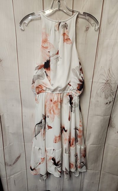 White House Black Market Women's Size 0 White & Pink Floral Dress