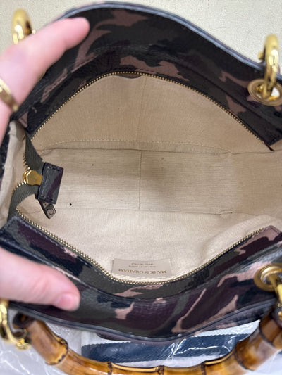 Mark & Graham Green Leather Camoflage Purse Bag w/ 3 Crossbody Straps
