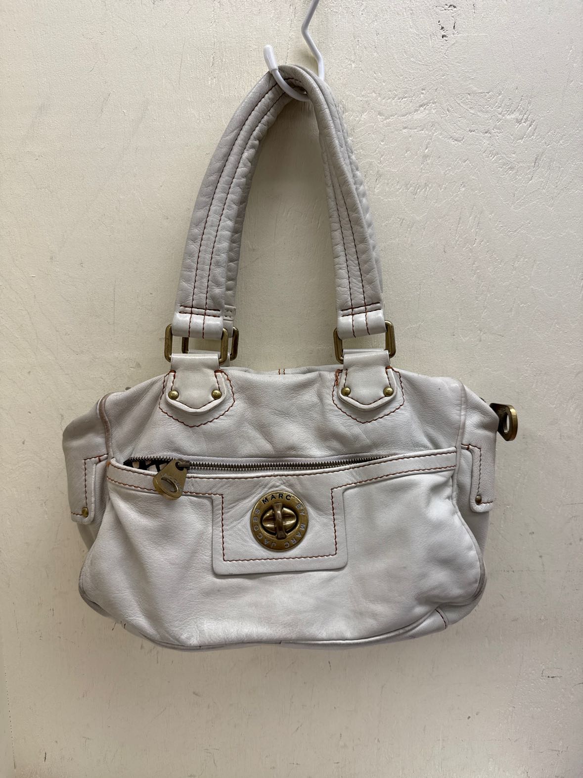 Marc by Marc Jacobs White Leather Purse Bag AS IS - marks/wear