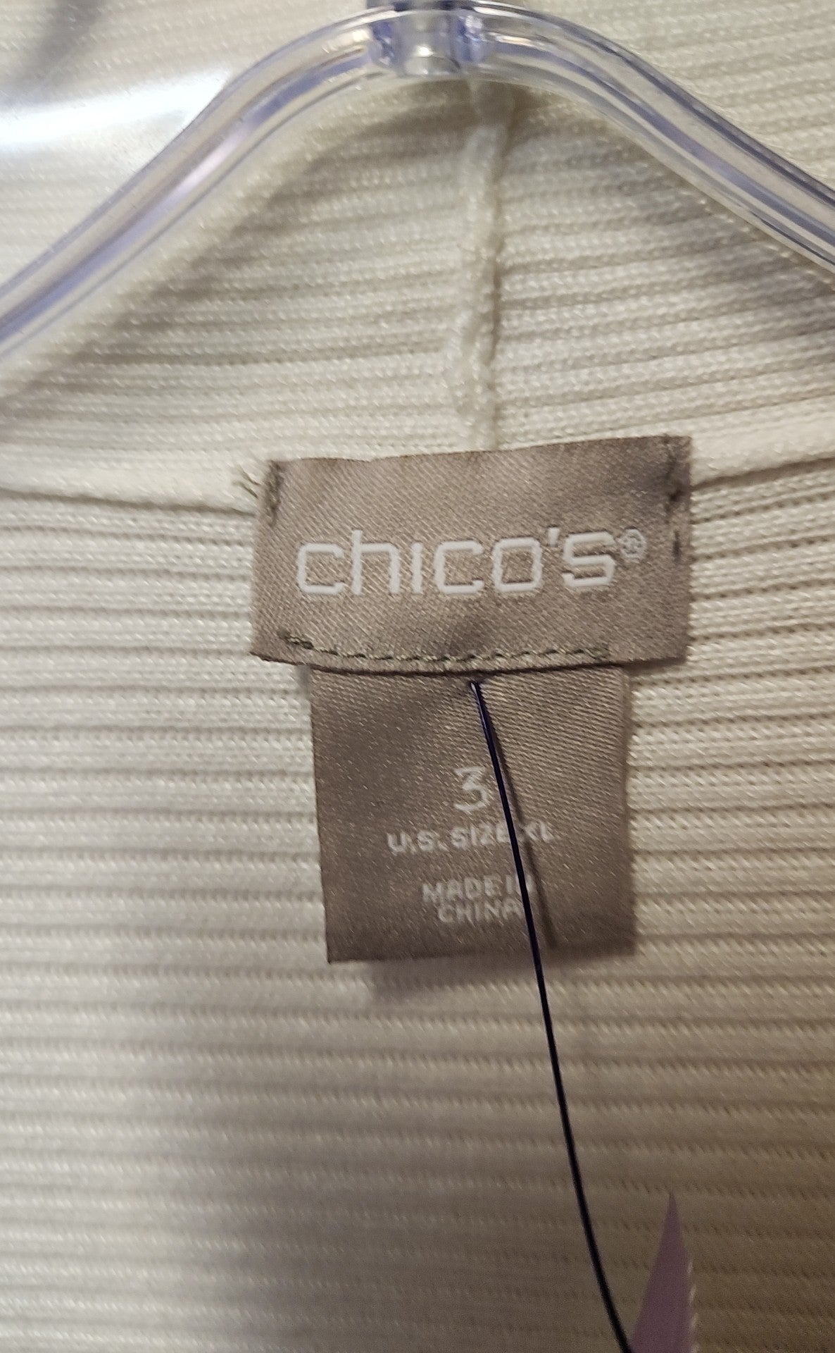 Chico's Women's Size 3 = US XL White Cardigan
