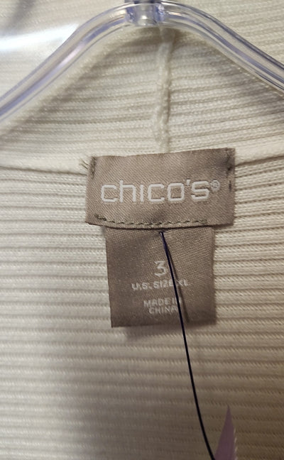 Chico's Women's Size 3 = US XL White Cardigan