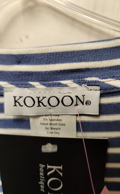 NWT Kokoon Women's Size XL Blue Cold Shoulder Top