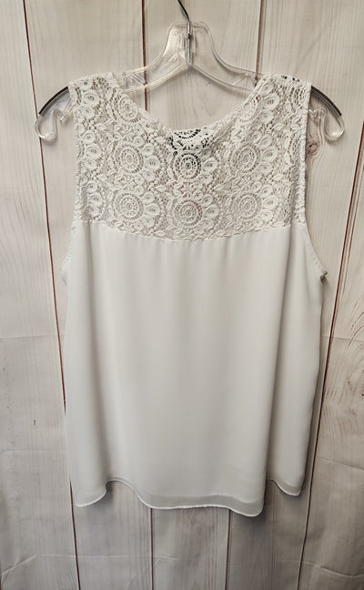 Attention Women's Size XL White Sleeveless Top