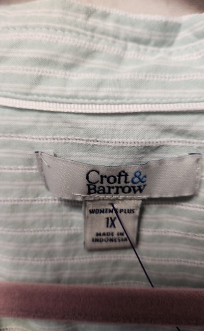 Croft & Barrow Women's Size 1X Mint 3/4 Sleeve Top