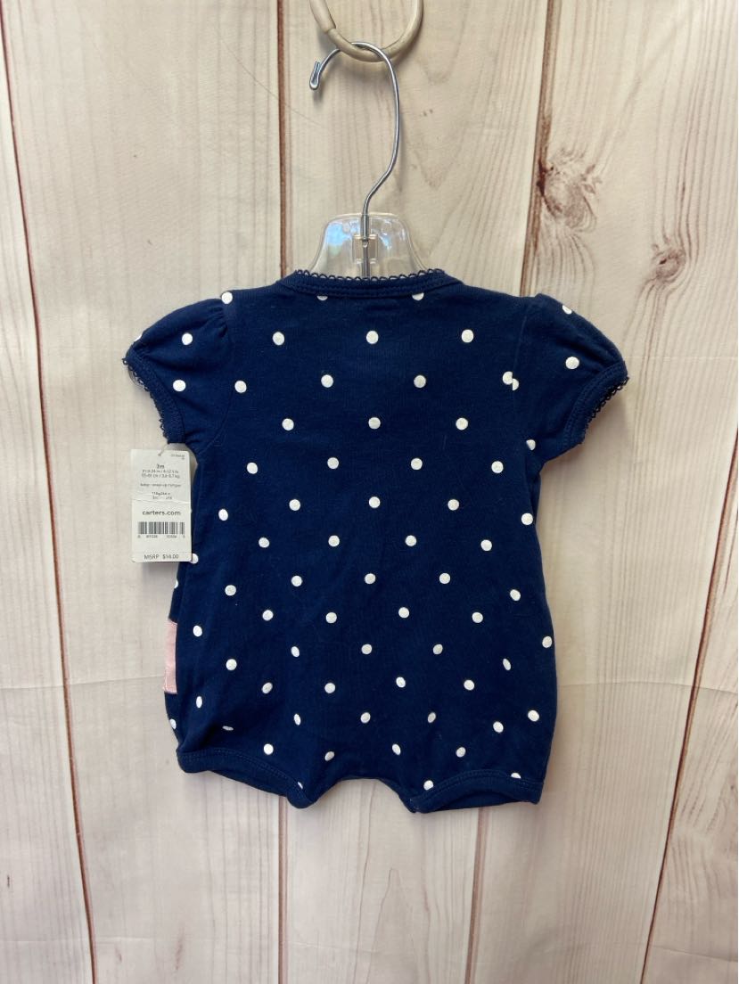 NWT Carters Girl's Size 3 Navy Romper
