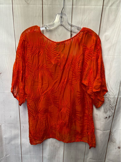 NWT Language Women's Size L Orange 3/4 Sleeve Top