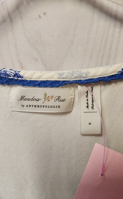 Meadow Rue by Anthropologie Women's Size S White & Blue Floral Dress