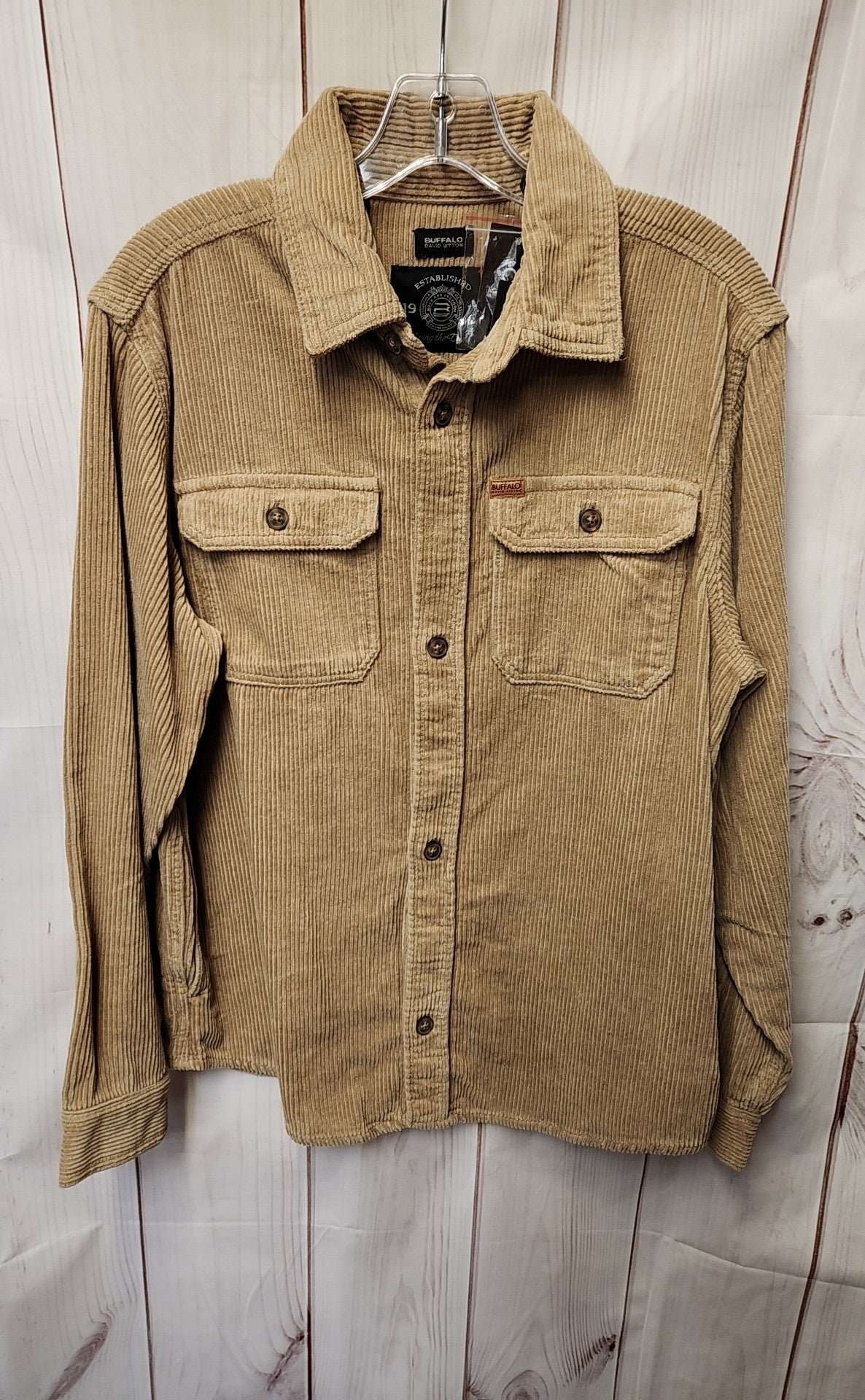 NWT Buffalo Men's Size S Tan Corduroy Shirt