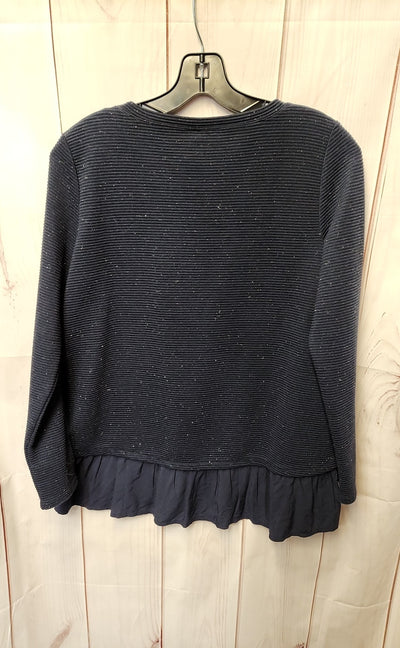 Loft Women's Size M Petite Navy Long Sleeve Top
