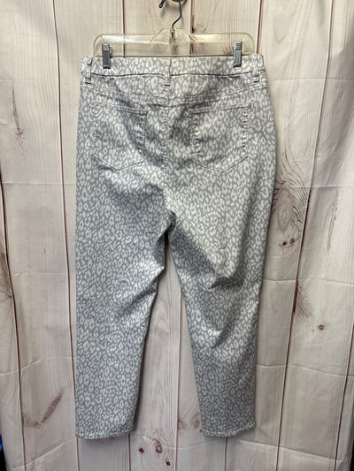 Chico's Women's Size 1.5 = US 10 Gray Animal Print Pants Ankle