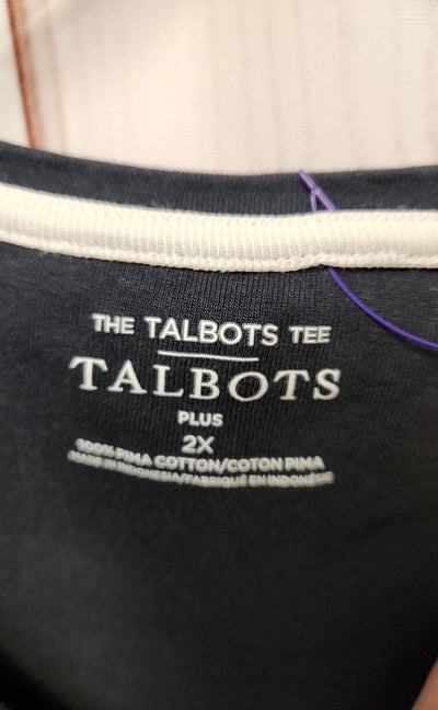 Talbots Women's Size 2X Black Short Sleeve Top