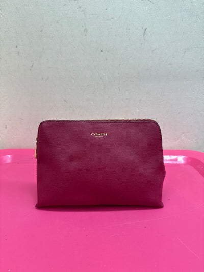 Coach Red Leather Pouch As Is - stains inside