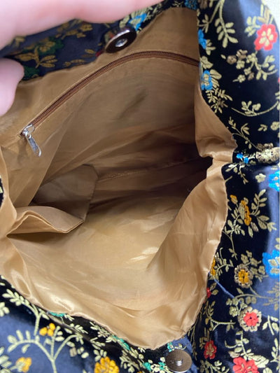 Black Floral Purse Bag