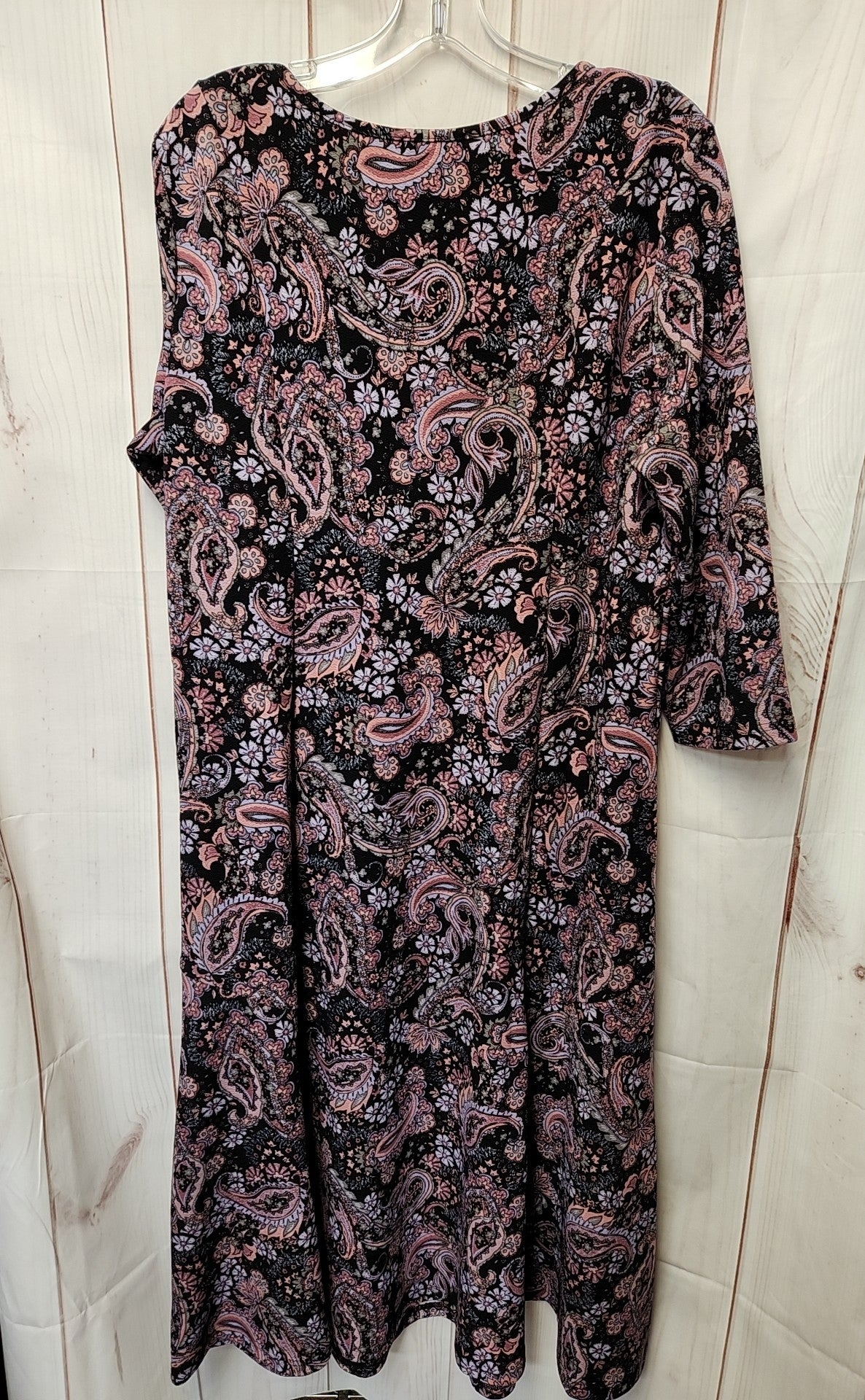 NWT Nina Leonard Women's Size XL Black & Purple Dress