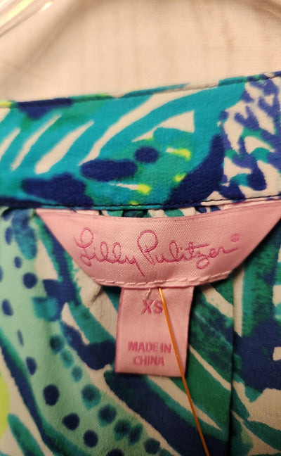 Lilly Pulitzer Women's Size XS Teal 3/4 Sleeve Top