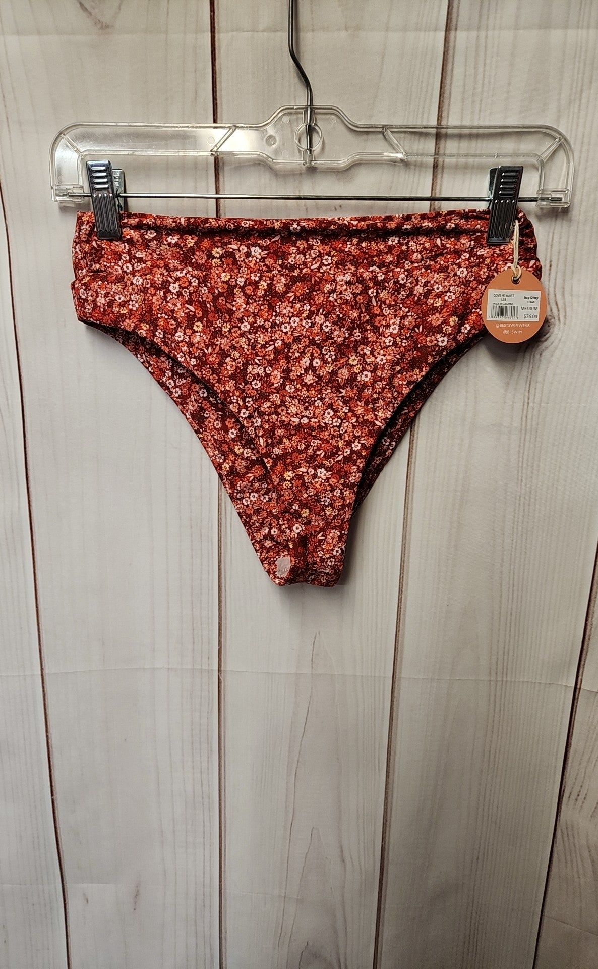 NWT Bestswimwear by B Swim Women's Size M Red Floral Swim Bottom