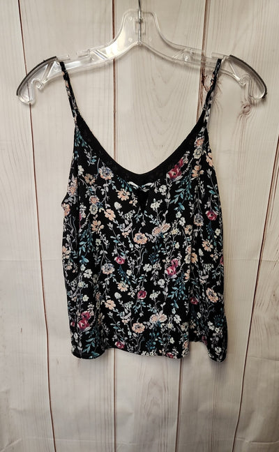 NWT Lush Women's Size S Black Floral Sleeveless Top