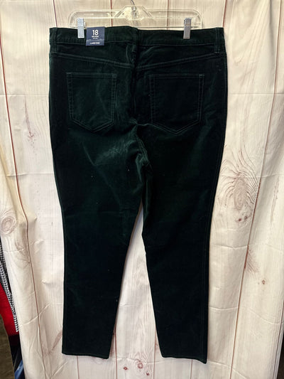 NWT Lands End Women's Size 18 Green Mid Rise Slim Leg Pants