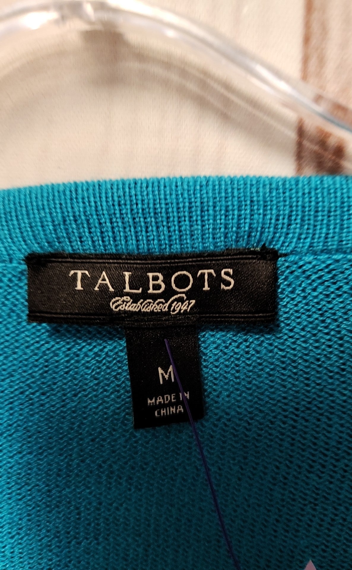 Talbots Women's Size M Blue Floral Cardigan