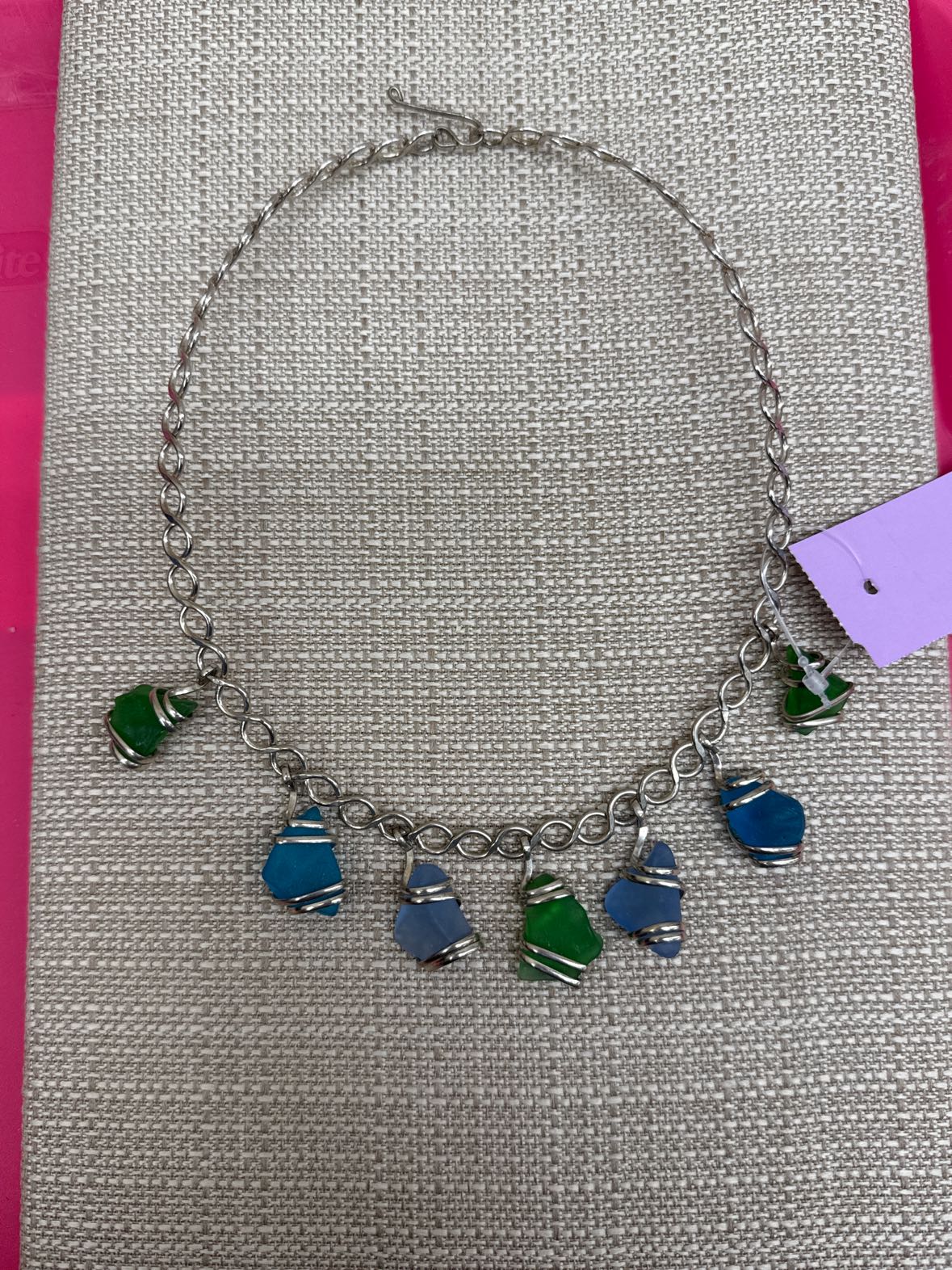 Silver Sea Glass Necklace