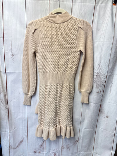 Flat White by Anthropologie Women's Size XS Beige Knit Dress
