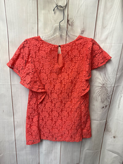 Merona Women's Size S Pink Lace Floral Short Sleeve Top