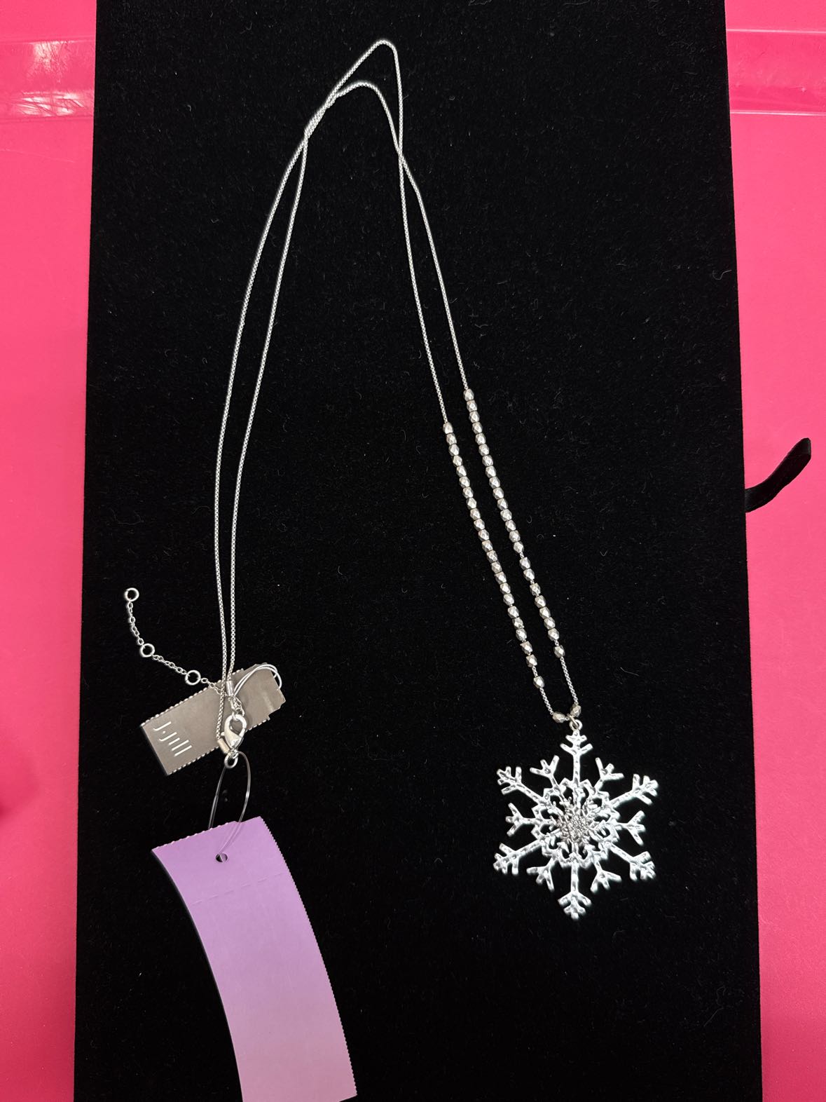 J Jill Silver Snowflake Necklace NWT