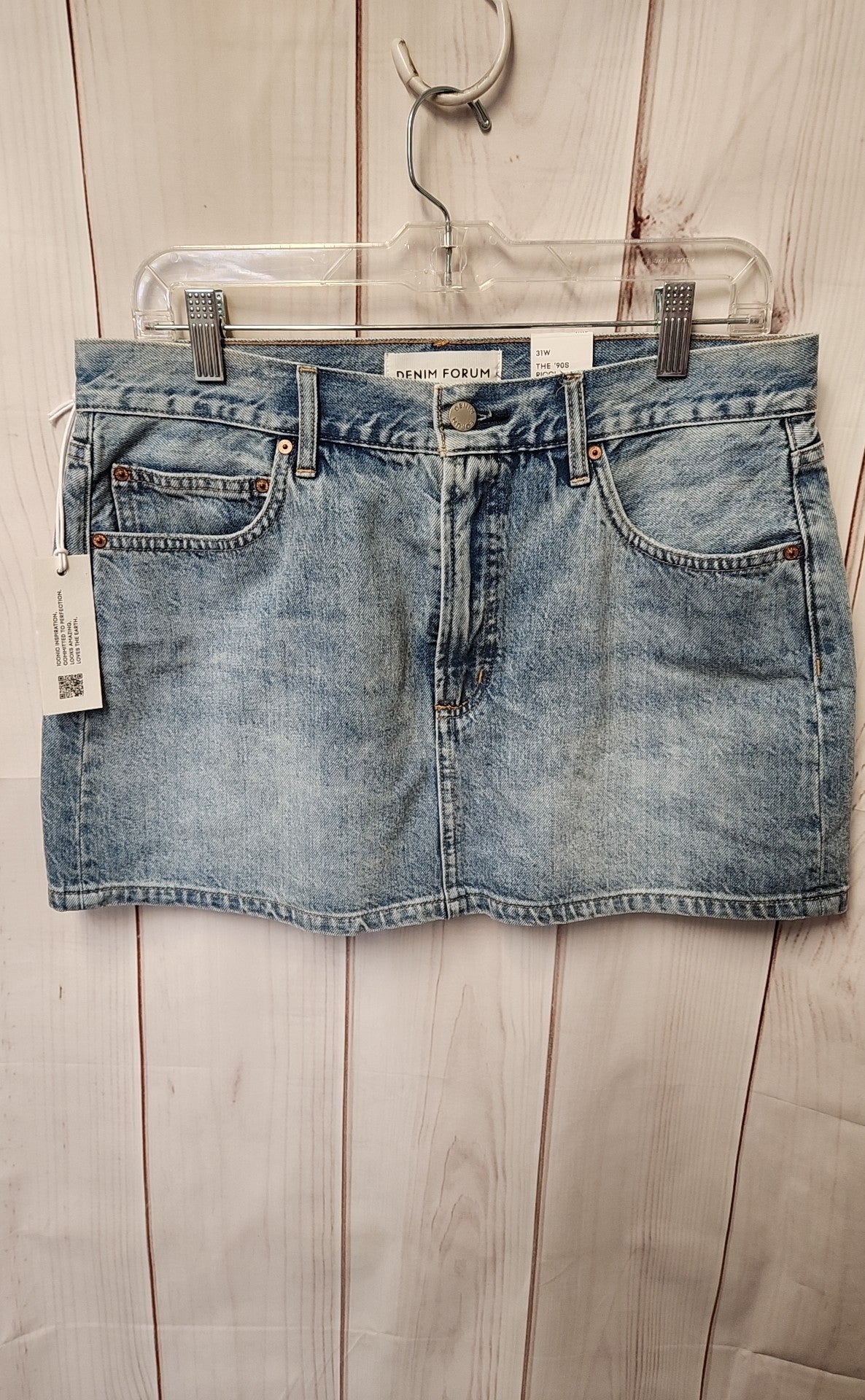 NWT Denim Forum Women's Size 31 (11-12) Blue Skirt The '90s Ricci Mid Rise Micro