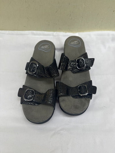 Dansko Women's Size 38 = 7-1/2 Black Sandals Shoes