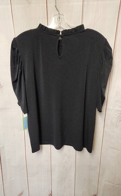 NWT Cece Women's Size XL Black Short Sleeve Top