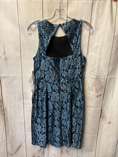 NWT Eliza J Women's Size 6 Black & Blue Lace Floral Dress