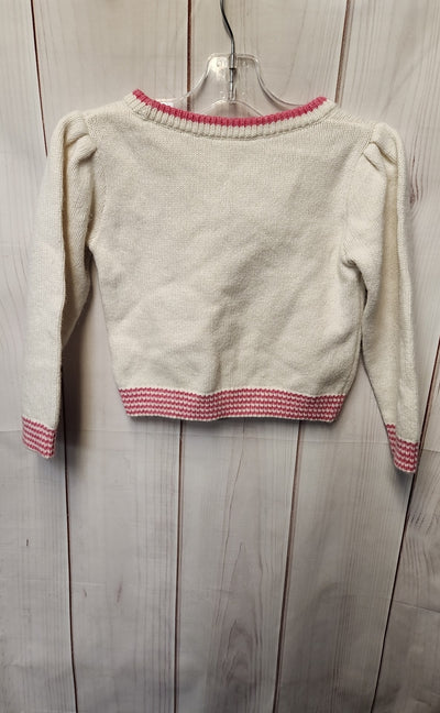 Love Shack Fancy Girl's Size 4/5 White & Pink Sweater