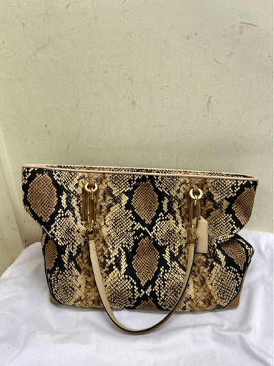 Coach 31501 Tan Snakeskin Canvas Tote Bag