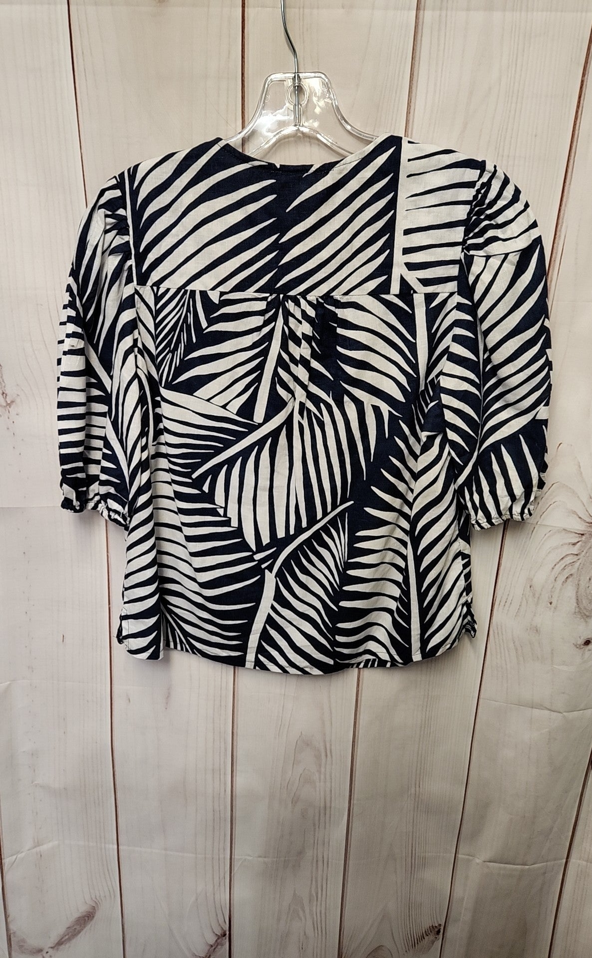 Panama Jack Women's Size S White & Blue Short Sleeve Top