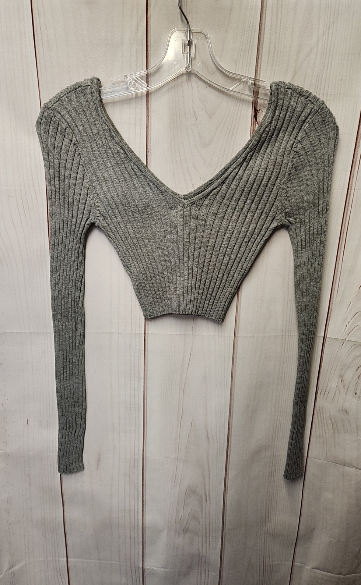 Bobbles & Lace Women's Size S Gray Long Sleeve Top