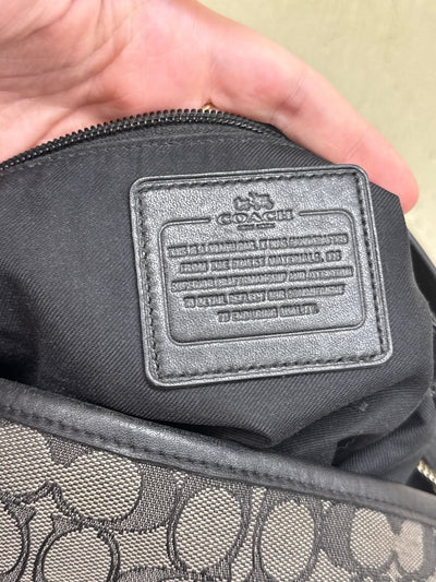Coach C1593 Signature Logo Canvas Gray Purse Bag