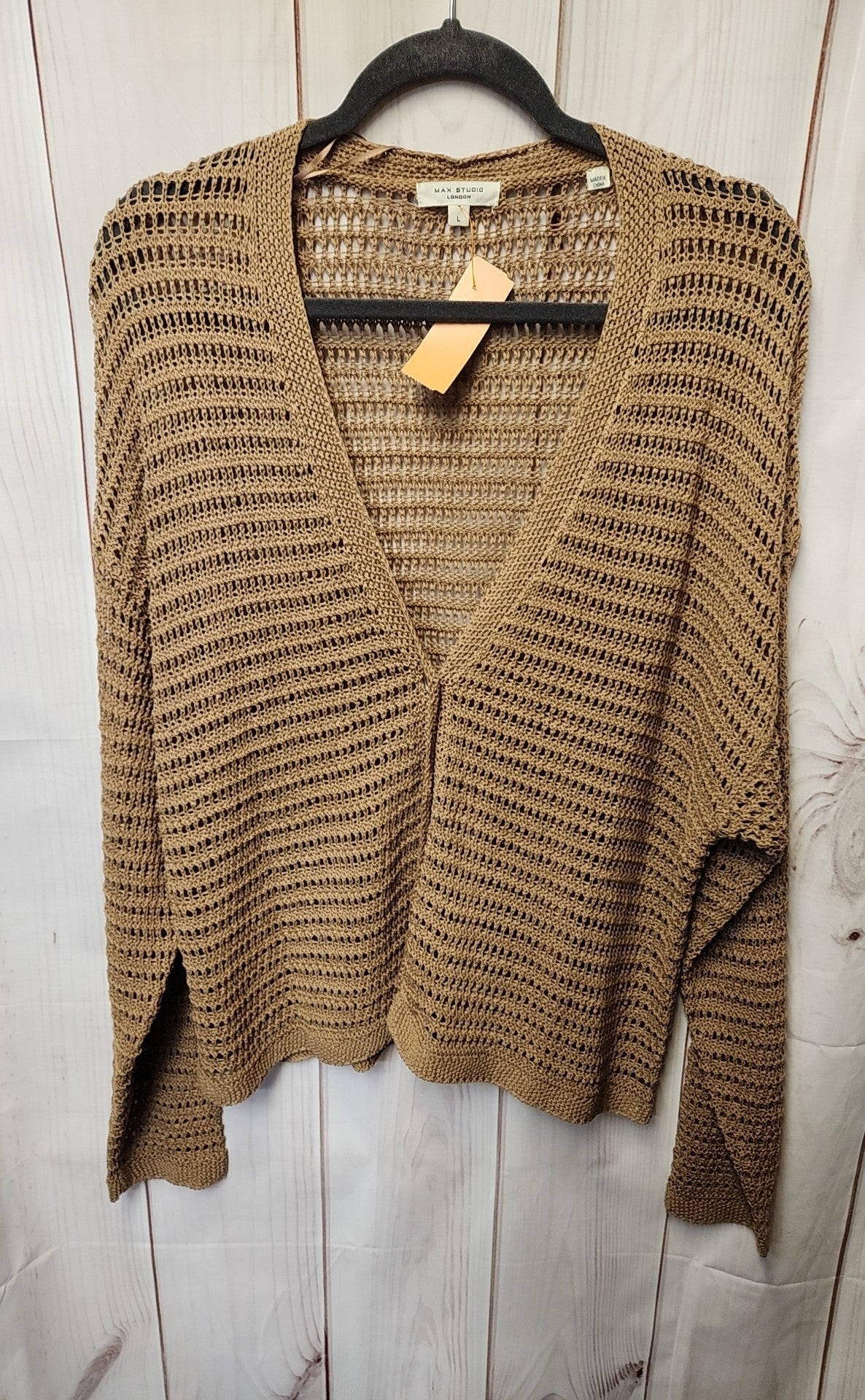 Max Studio Women's Size L Tan Cardigan