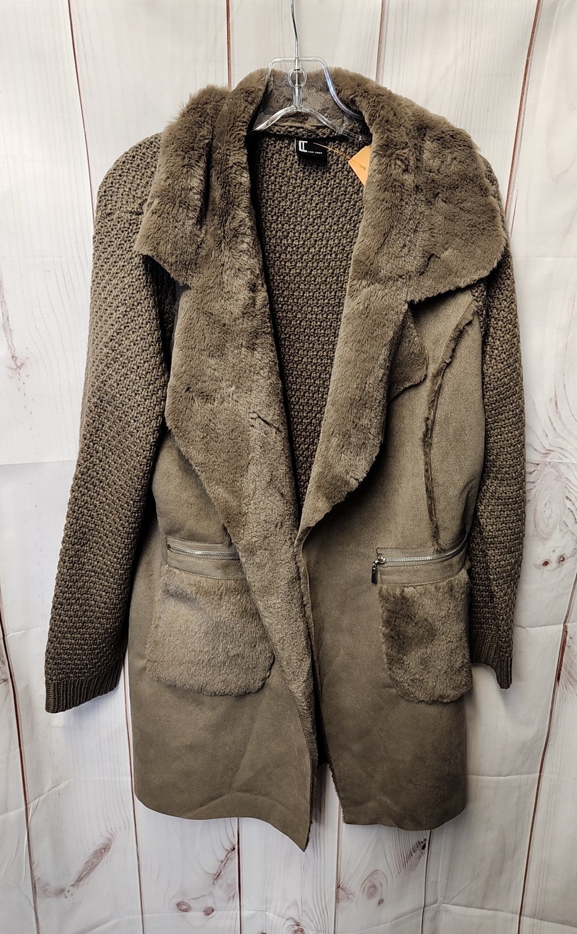 Love Token Women's Size L Brown Cardigan