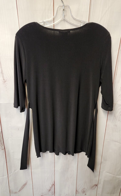 NWT Carole Little Women's Size M Black 3/4 Sleeve Top