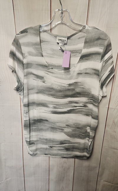 Chico's Travelers Women's Size 3 = US XL Gray Short Sleeve Top
