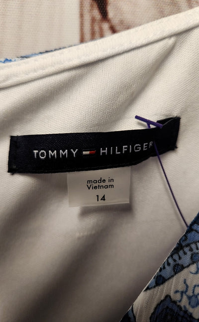 NWT Tommy Hilfiger Women's Size 14 White & Blue Dress