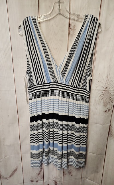 Loft Women's Size L Blue & White Dress