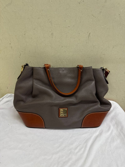 Dooney & Bourke Brenna Elephant Gray Pebble Leather Satchel Shoulder Purse Bag