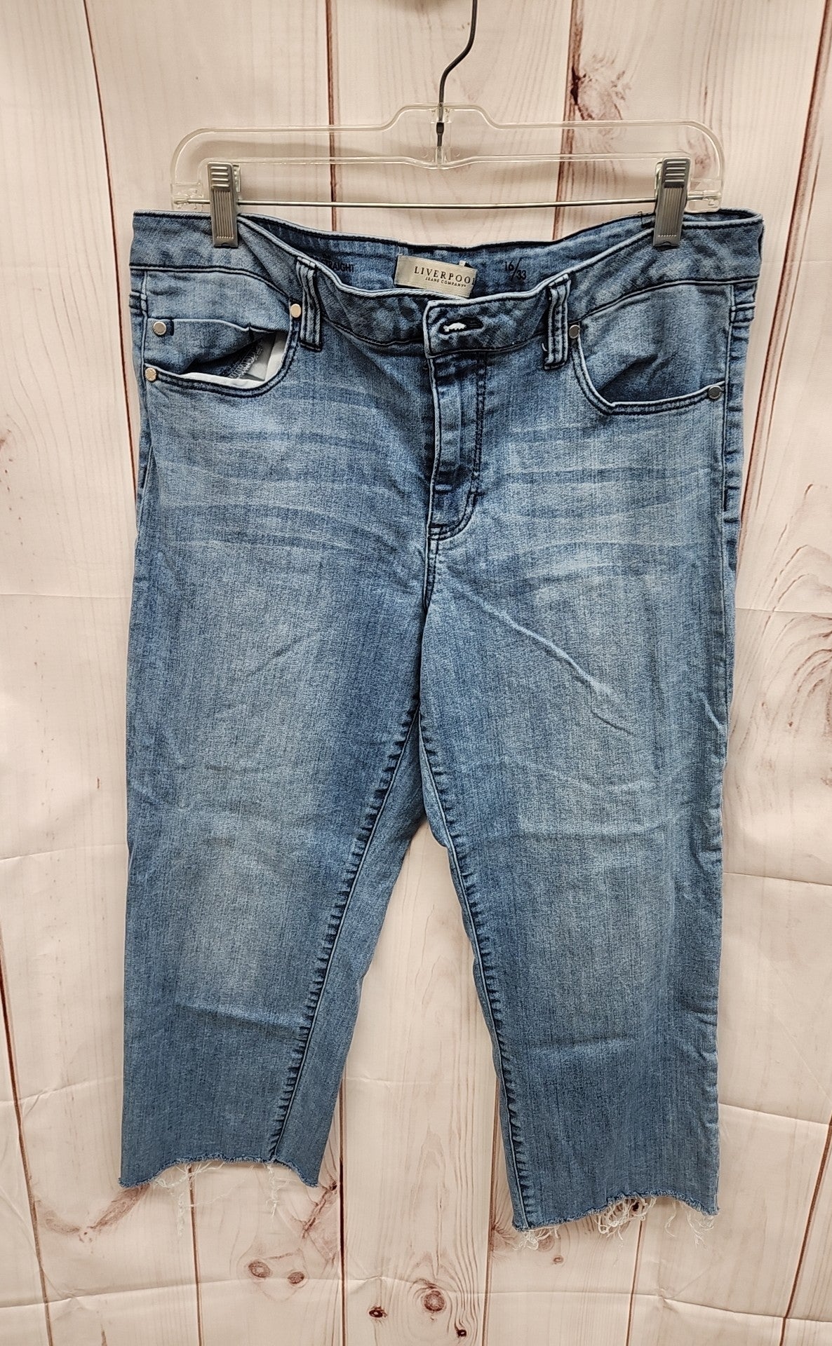 Liverpool Women's Size 33 (15-16) The Crop Straight Blue Jeans